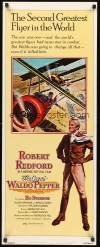 4e297 GREAT WALDO PEPPER insert '75 artwork of pilot Robert Redford & airplanes by Gary Meyer!