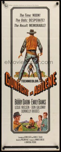 4e305 GUNFIGHT IN ABILENE insert '67 art of cowboy Bobby Darin in a showdown!
