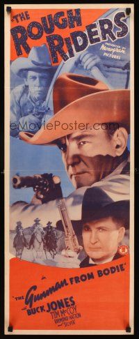 4e307 GUNMAN FROM BODIE insert '41 cool image of cowboys Buck Jones, Tim McCoy & Raymond Hatton!