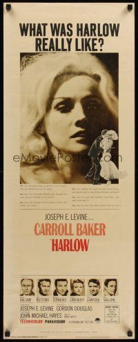 4e318 HARLOW insert '65 super close up of Carroll Baker in the title role!