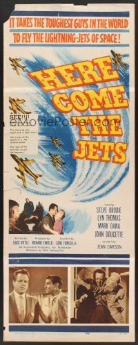 4e337 HERE COME THE JETS insert '59 tough guy Steve Brodie flies lightning-jets of space!