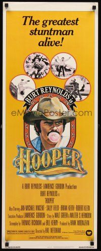 4e350 HOOPER insert '78 great artwork portrait of stuntman Burt Reynolds with bubblegum!
