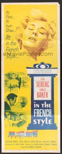 4e374 IN THE FRENCH STYLE insert '63 sexy Jean Seberg, Stanley Baker, written by Irwin Shaw!