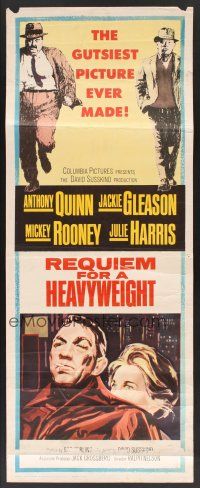 4e444 REQUIEM FOR A HEAVYWEIGHT insert '62 Anthony Quinn, Jackie Gleason, Mickey Rooney, boxing!