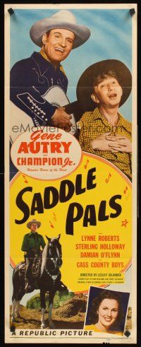 4e456 SADDLE PALS insert '47 Gene Autry, Lynne Roberts, Sterling Holloway!