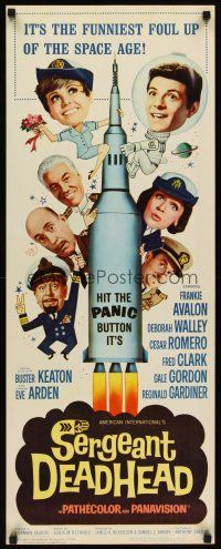 4e464 SERGEANT DEADHEAD insert '65 Frankie Avalon, Deborah Walley, Buster Keaton & cast on rocket!