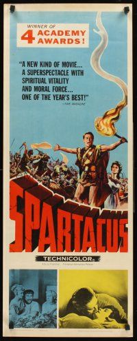 4e480 SPARTACUS insert '61 classic Stanley Kubrick & Kirk Douglas epic, cool gladiator artwork!