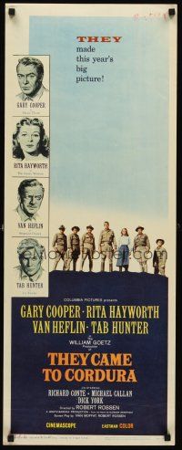 4e503 THEY CAME TO CORDURA insert '59 Gary Cooper, Rita Hayworth, Tab Hunter, Van Heflin