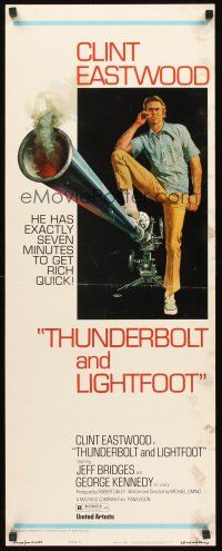 4e509 THUNDERBOLT & LIGHTFOOT style C insert '74 art of Clint Eastwood with HUGE gun by McGinnis!