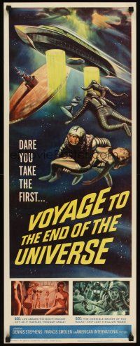 4e529 VOYAGE TO THE END OF THE UNIVERSE insert '64 AIP, Ikarie XB 1, cool outer space sci-fi art!