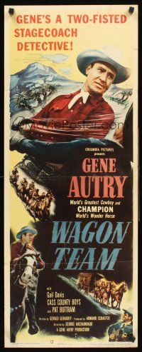 4e530 WAGON TEAM insert '52 Gene Autry action as a two-fisted stagecoach detective!