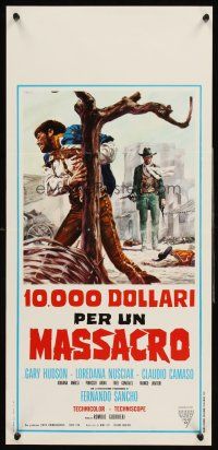 4e547 $10,000 FOR A MASSACRE Italian locandina '67 cool Renato Casaro spaghetti western artwork!