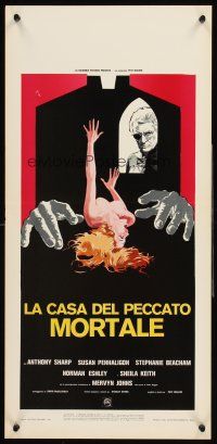 4e592 CONFESSIONAL Italian locandina '76 Anthony Sharp, Susan Penhaligon, sexy horror art!
