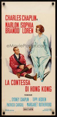 4e594 COUNTESS FROM HONG KONG Italian locandina '67 art of sexy Sophia Loren & Marlon Brando!