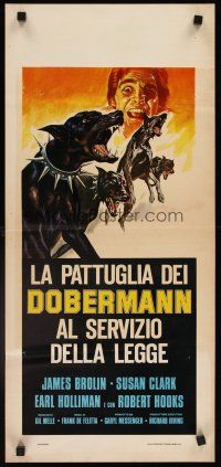 4e607 DOBERMAN PATROL Italian locandina '76 James Brolin, Susan Clark, killer Doberman Pincer dogs!