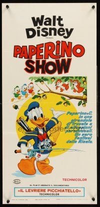4e608 DONALD DUCK SHOW Italian locandina '69 Disney cartoon, plus Huey, Dewey, Louie & Chip 'n' Dale