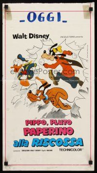 4e610 DONALD, GOOFY, & PLUTO Italian locandina R80s cartoon art of Donald Duck, Goofy & Pluto!
