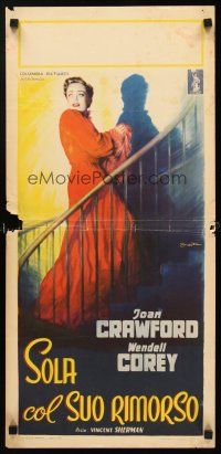 4e656 HARRIET CRAIG Italian locandina '51 wonderful Ballester art of frightened Joan Crawford!