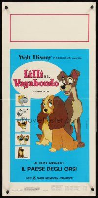 4e682 LADY & THE TRAMP Italian locandina R80s Walt Disney romantic canine dog classic cartoon!