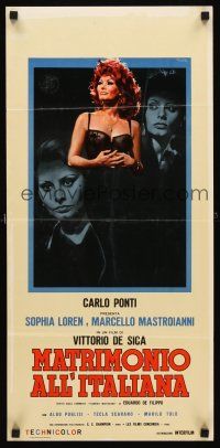 4e695 MARRIAGE ITALIAN STYLE Italian locandina '64 de Sica's Matrimonio all'Italiana, Sophia Loren
