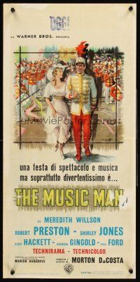 4e713 MUSIC MAN style B Italian locandina '63 Robert Preston, Shirley Jones, classic musical!