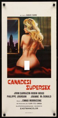 4e720 NOUVELLES REINCONTRES Italian locandina '80 Jean Luret, cool art of nude woman w/back turned!