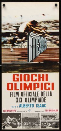 4e723 OLYMPICS IN MEXICO Italian locandina '69 Olimpiada en Mexico, Alberto Isaac, racing imagine!