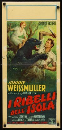 4e750 SAVAGE MUTINY Italian locandina '54 Ballester art of Johnny Weissmuller as Jungle Jim!
