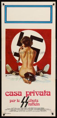 4e768 SS GIRLS Italian locandina '77 Casa privata per le SS, wild Nazi sexploitation image!