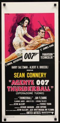4e776 THUNDERBALL Italian locandina R80s art of Sean Connery as secret agent James Bond 007!