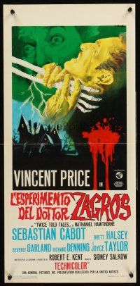 4e784 TWICE TOLD TALES Italian locandina '64 Vincent Price, N. Hawthorne, a trio of unholy horror!