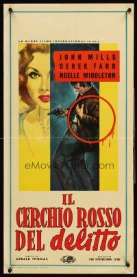 4e792 VICIOUS CIRCLE Italian locandina '58 Longi art of pretty Noelle Middleton & wounded guy!