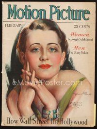 4f102 MOTION PICTURE magazine February 1930 great art of sexy Norma Shearer by Marland Stone!