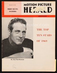 4f084 MOTION PICTURE HERALD exhibitor magazine December 24, 1969 #1 Newman, #2 Hoffman, #3 Eastwood