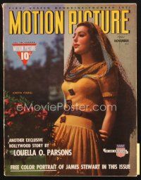 4f111 MOTION PICTURE magazine November 1940 wonderful close up of pretty Loretta Young!