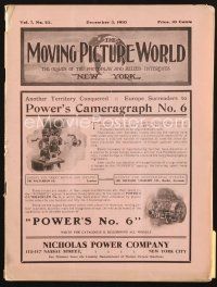 4f063 MOVING PICTURE WORLD exhibitor magazine Dec 3, 1910 Edison biography + 100 year old movies!