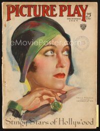 4f118 PICTURE PLAY magazine December 1929 wonderful art portrait of Gloria Swanson by Modest Stein!