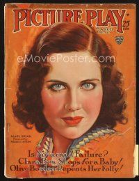 4f120 PICTURE PLAY magazine March 1930 great artwork portrait of Mary Brian by Modest Stein!