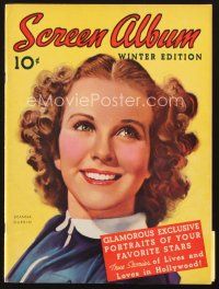 4f131 SCREEN ALBUM magazine Winter 1938 smiling artwork portrait of pretty Deanna Durbin!