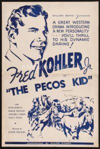 4f258 PECOS KID pressbook '35 Fred Kohler Jr., dangerous trails & daring deeds!