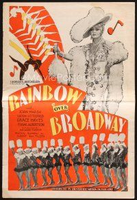 4f259 RAINBOW OVER BROADWAY pressbook '33 great image of Joan Marsh & sexy showgirls!