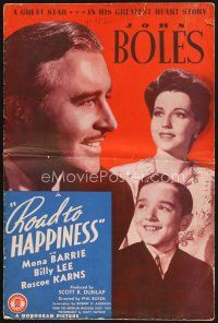 4f265 ROAD TO HAPPINESS pressbook '42 pretty Mona Barrie & John Boles in his greatest love story!