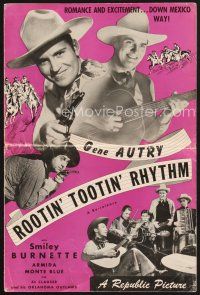 4f266 ROOTIN' TOOTIN' RHYTHM pressbook R44 singing cowboy Gene Autry, Smiley Burnette