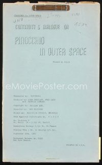 4f156 PINOCCHIO IN OUTER SPACE continuity & dialogue script September 30, 1965, screenplay by Ladd!