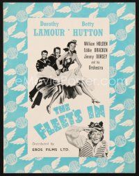 4f173 FLEET'S IN English sheet music '42 Dorothy Lamour, William Holden & Bracken, the title song!