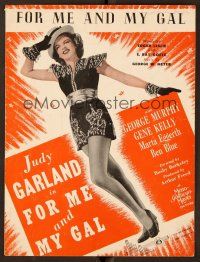 4f174 FOR ME & MY GAL sheet music '42 full-length Broadway performer Judy Garland, the title song!