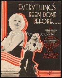 4f190 RECKLESS English sheet music '35 sexy Jean Harlow, Everything's Been Done Before!