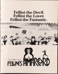 4f204 AMARCORD pressbook '74 Federico Fellini classic comedy!