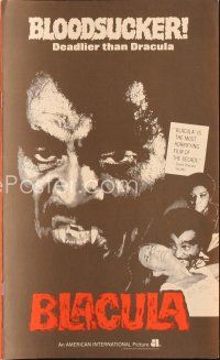 4f208 BLACULA pressbook '72 black vampire William Marshall is deadlier than Dracula, great images!