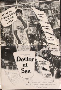4f215 DOCTOR AT SEA pressbook '56 sailor Dirk Bogarde & sexy Brigitte Bardot!